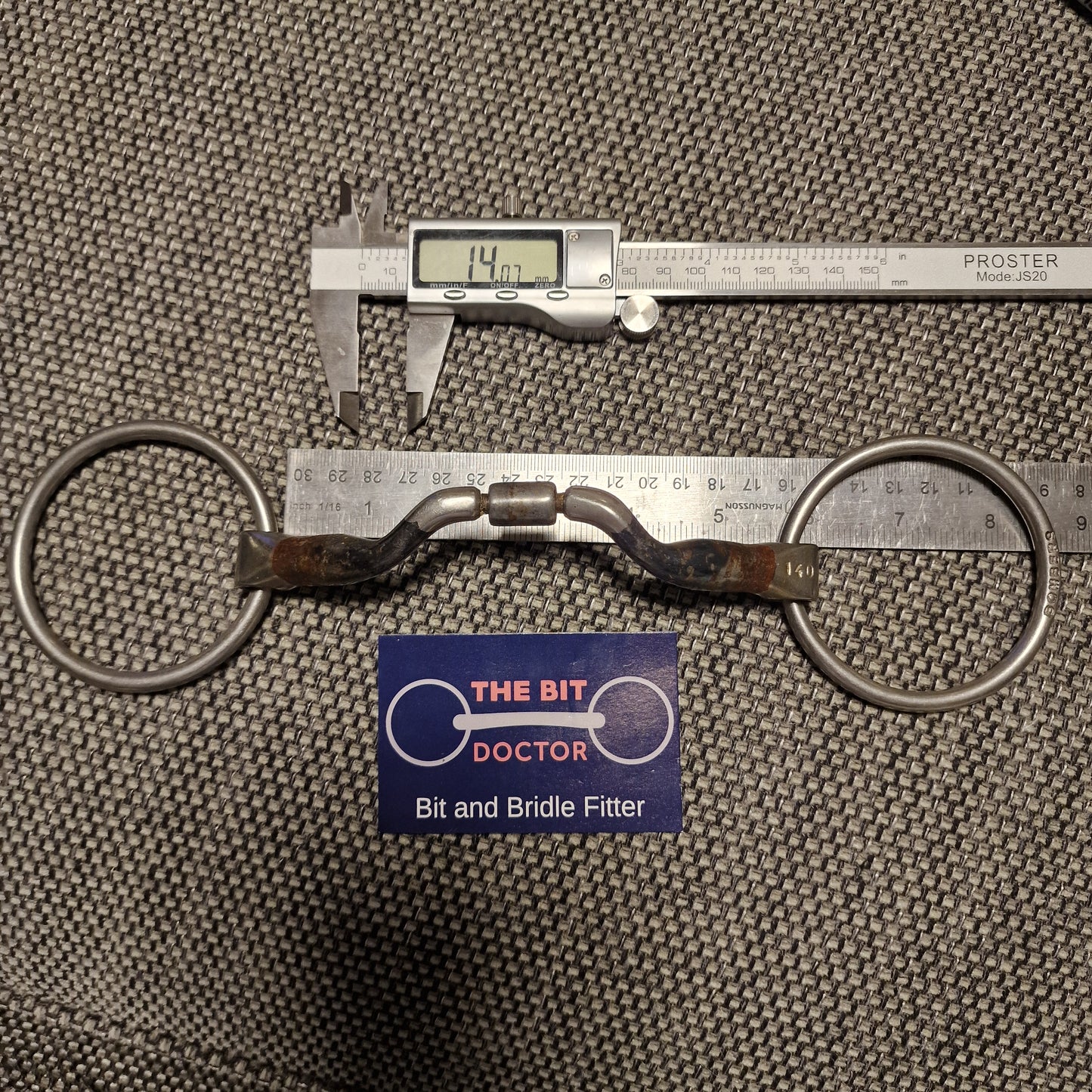 5.5" 140mm bombers ported barrel loose ring snaffle bit B198