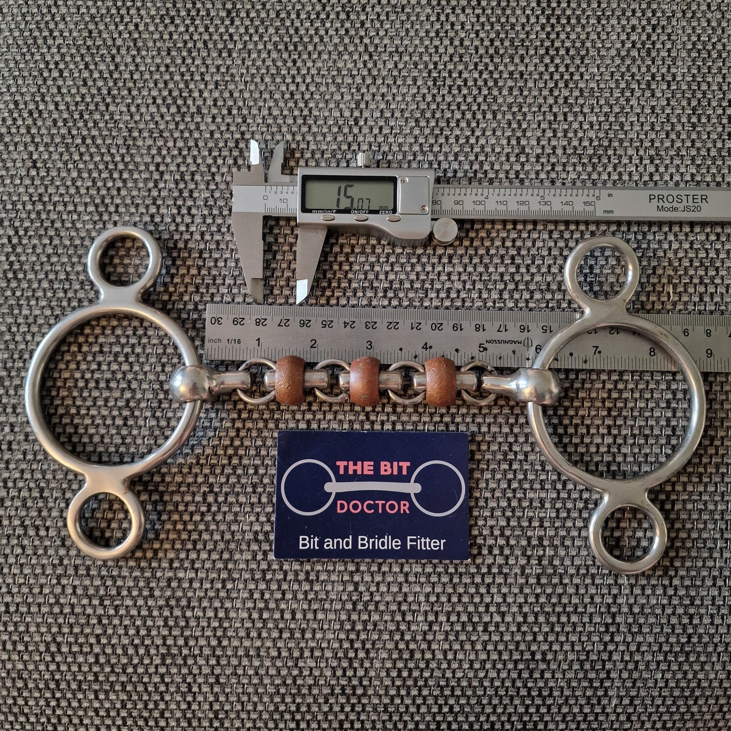 5.75" Abbey custom copper roller waterford 2-ring gag bit B1134