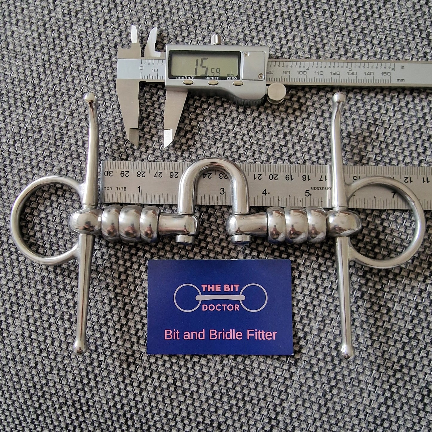 5.5" abbey custom hanoverian port roller full cheek snaffle Bit B1366