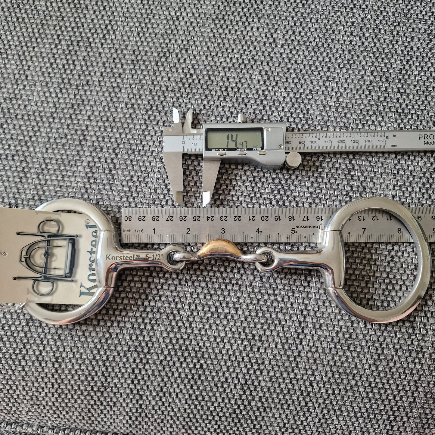 5.5" new korsteel copper half moon link eggbutt snaffle Bit B1696