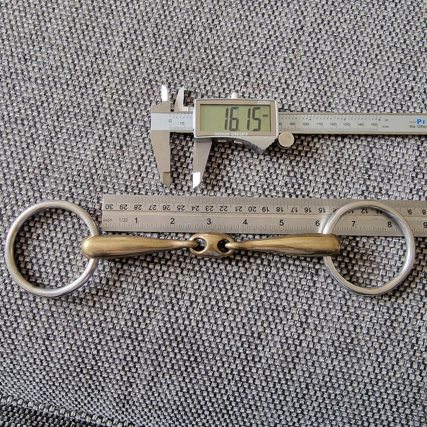 6" copper lozenge loose ring bradoon snaffle bit B361