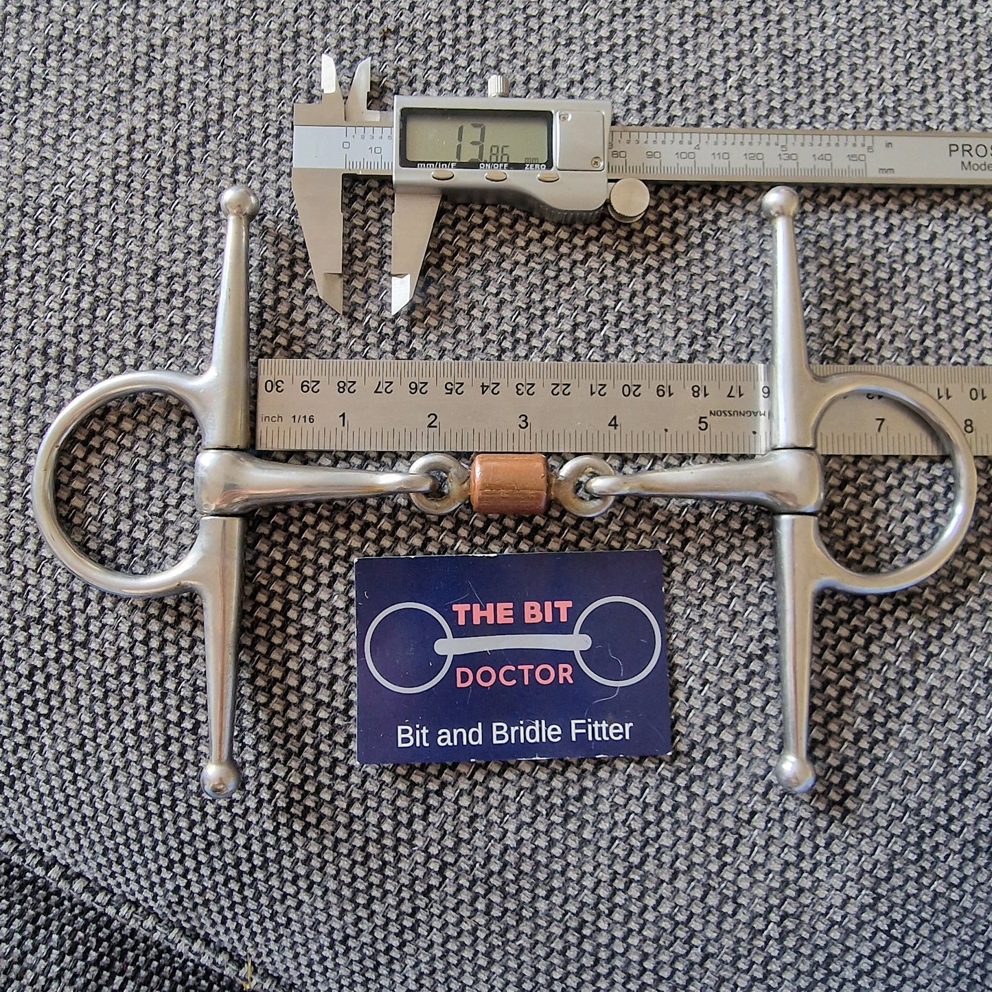 5.5" Full cheek copper roller link snaffle bit B180