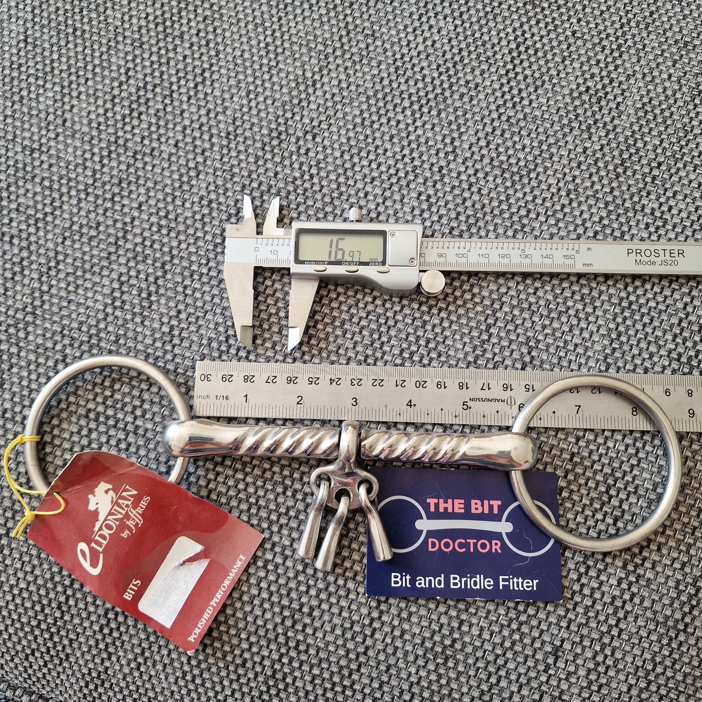 5.5" new Eldonian breaking bit with keys loose ring snaffle Bit B1707