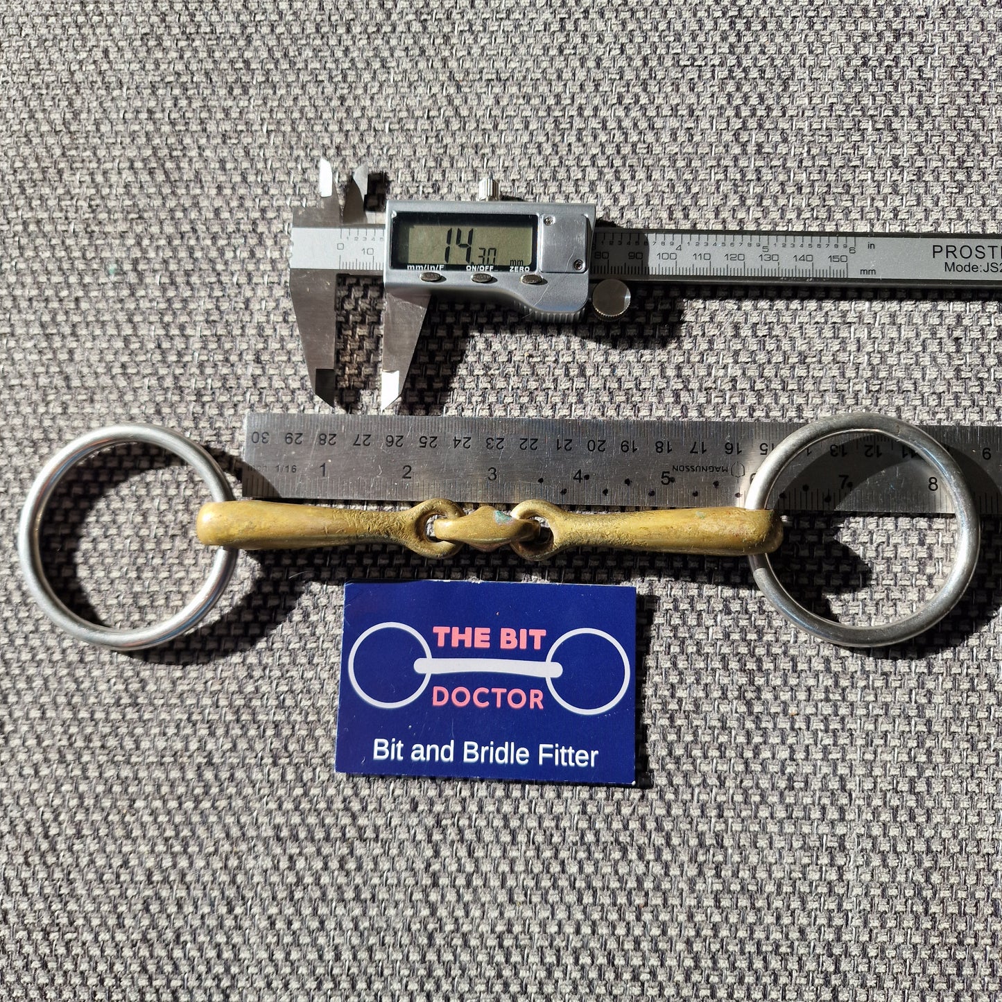 5.75" copper lozenge loose ring bradoon Snaffle bit B379
