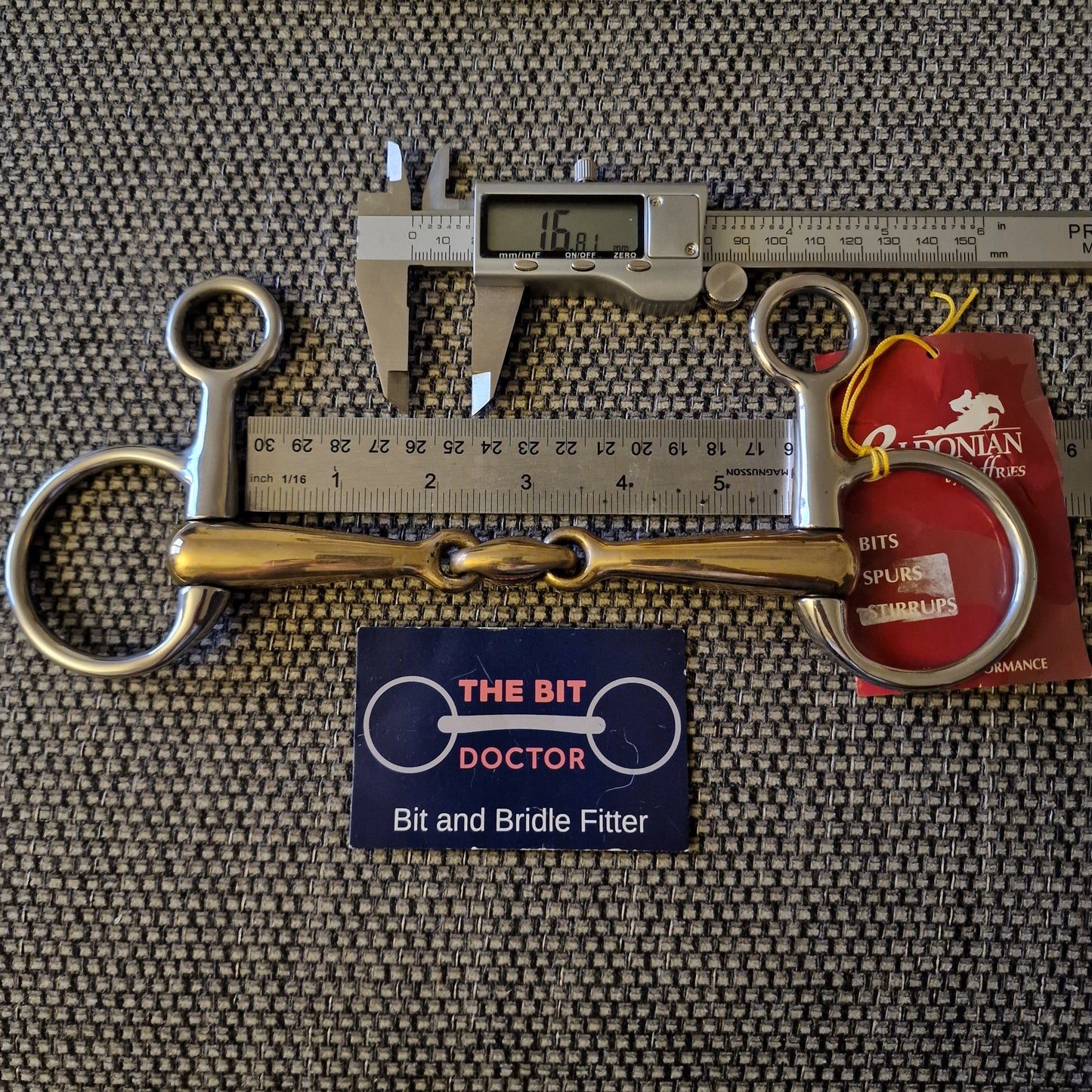 5.5" new Eldonian copper lozenge hanging cheek snaffle bit  B802