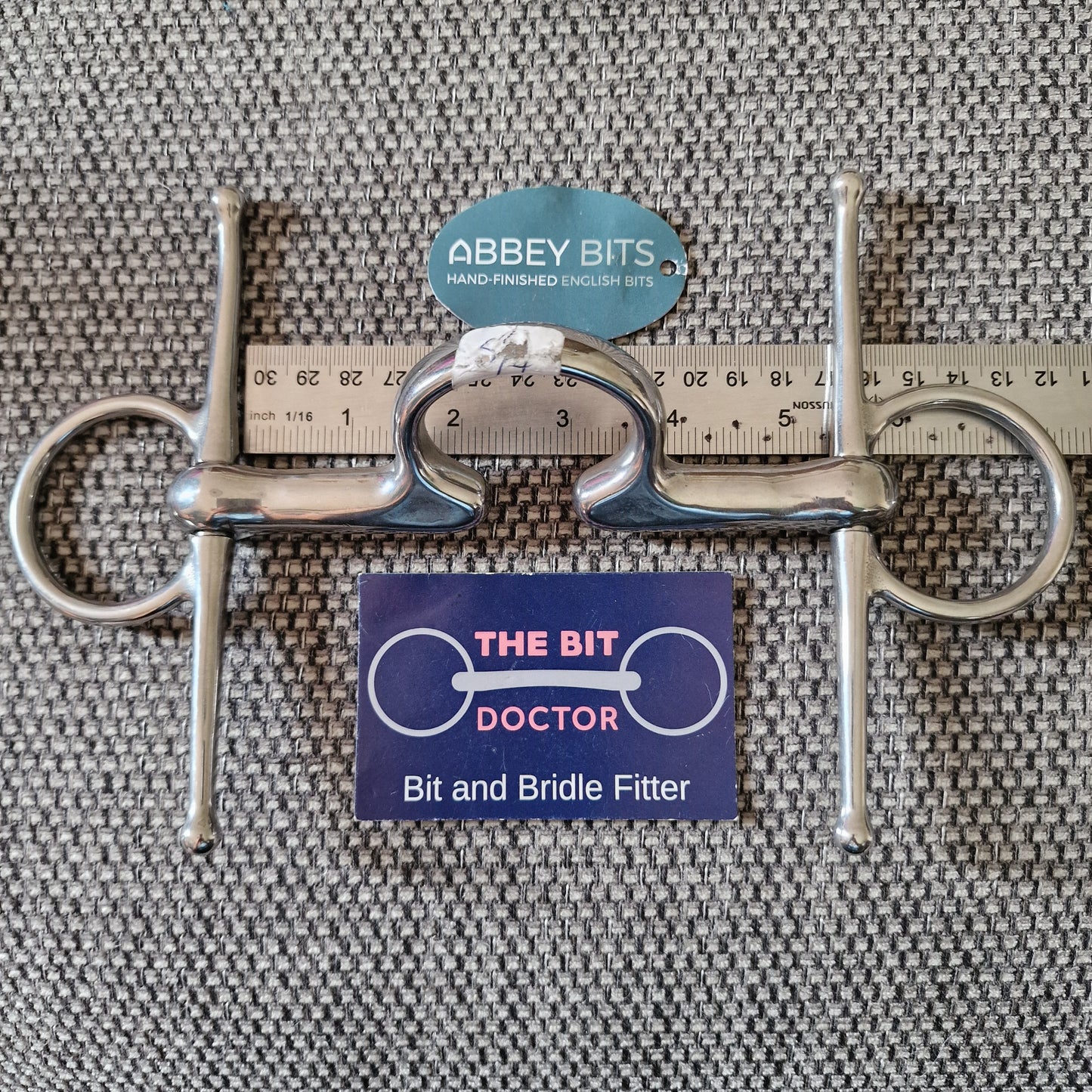 5.25" new Abbey custom fixed segundo full cheek snaffle bit B892