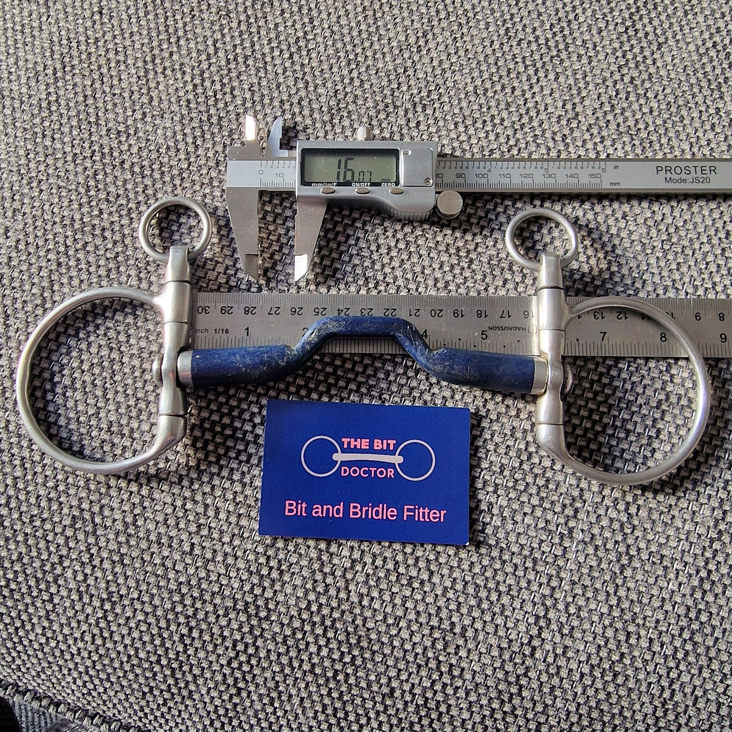 5.75" 145mm bombers blue happy tongue dc dressage snaffle bit B948
