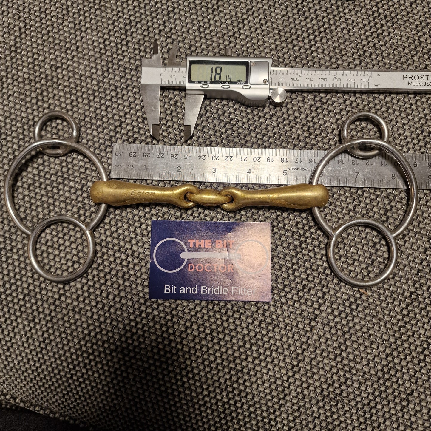 5.5" 18mm neue schule tranz angle lozenge universal 2.5 ring gag bit B118