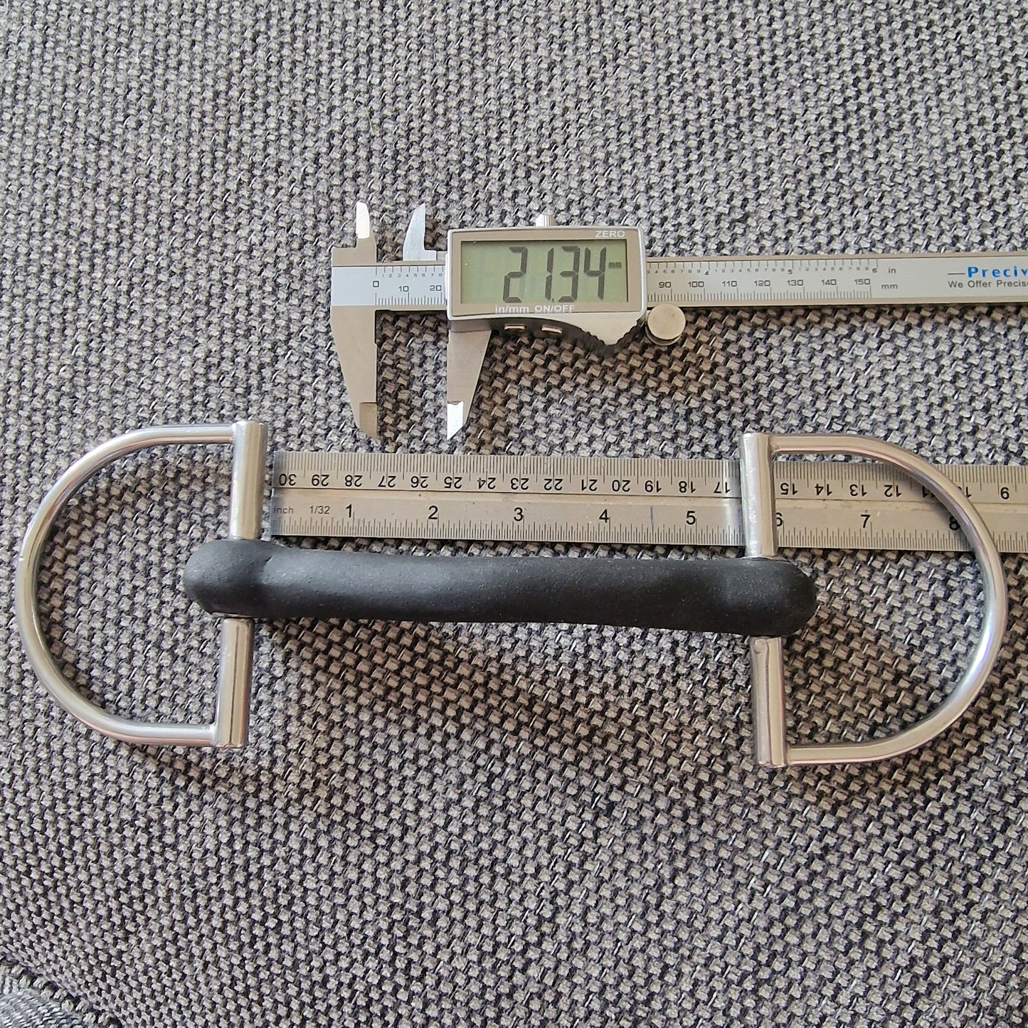 5.5" Custom soft bendy rubber mullen D-ring snaffle bit B702