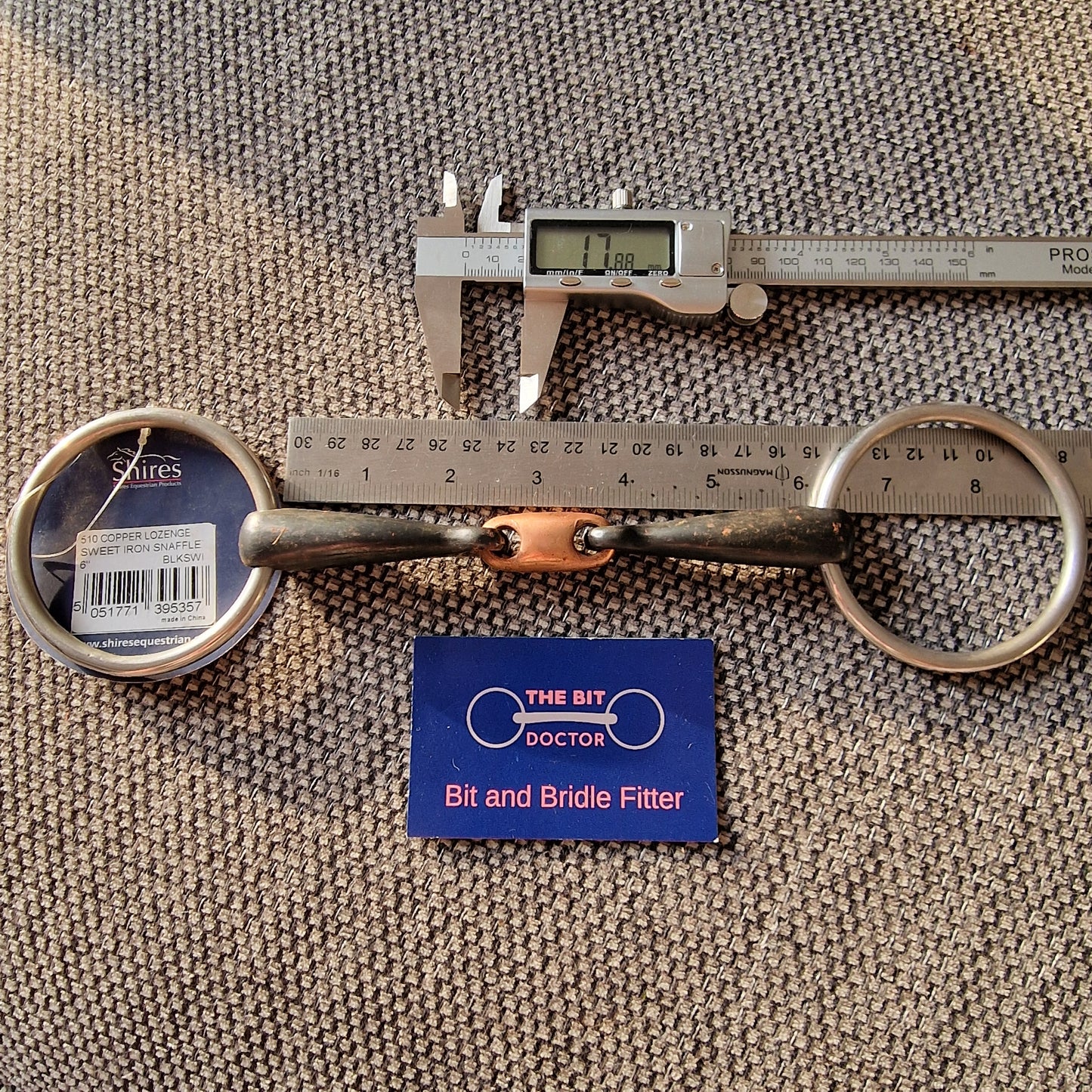 6" shires loose ring sweet iron copper lozenge snaffle Bit B1434