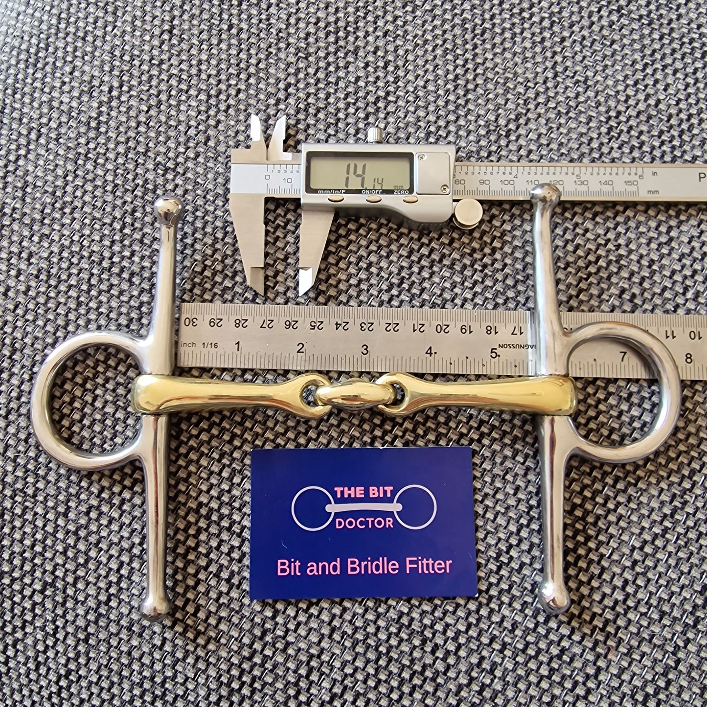 5.5" full cheek copper lozenge snaffle bit B882
