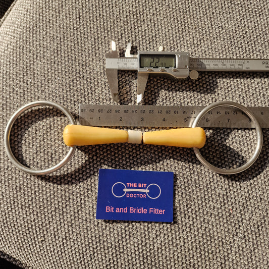 5" rare! Nathe 'jointed' roller covered loose ring snaffle Bit B1426