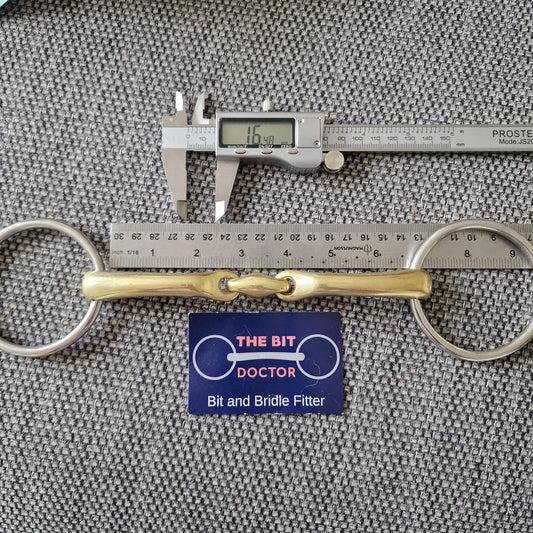 6.5" anatomical copper lozenge loose ring snaffle bit B75