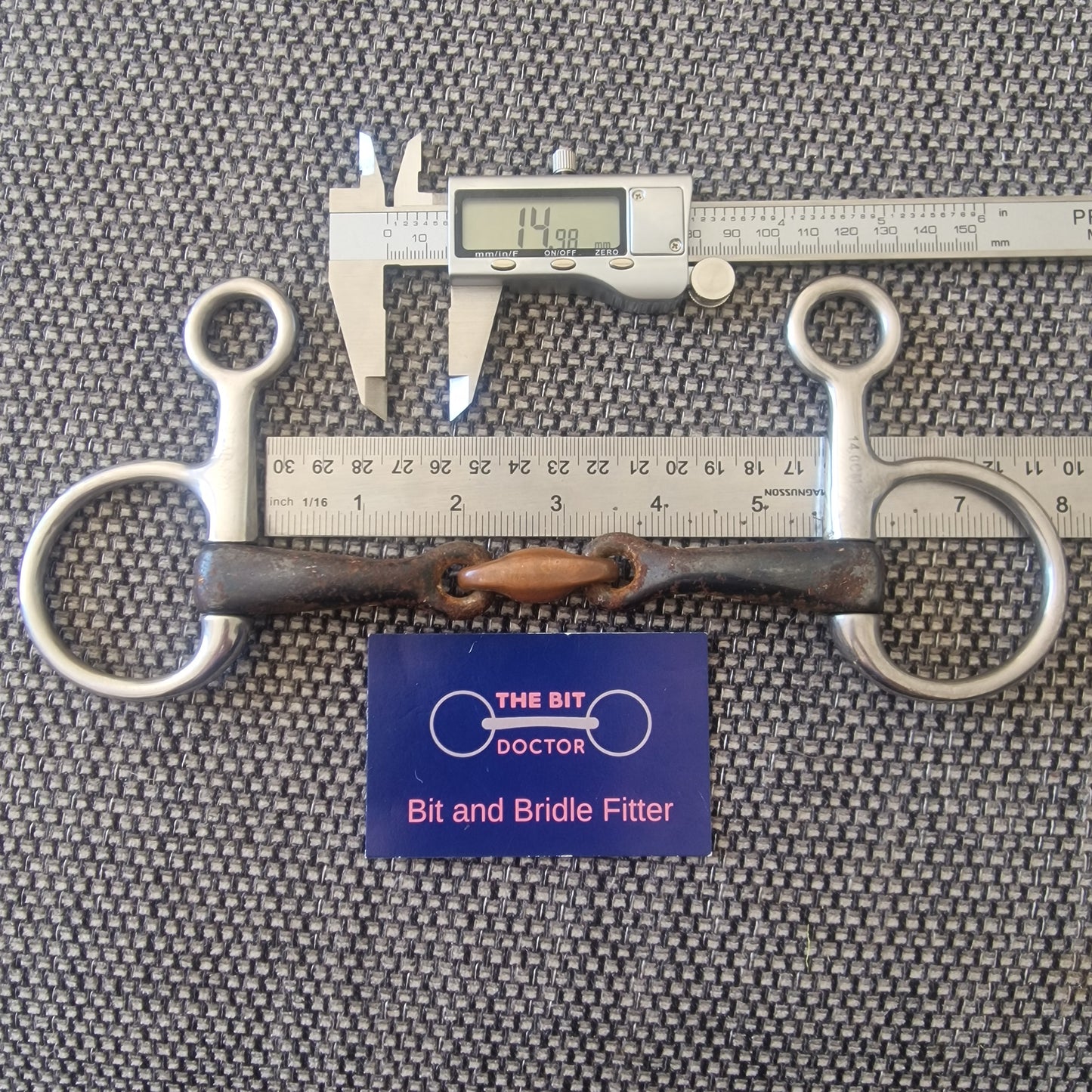 5.5" Hanging Cheek sweet iron copper lozenge Snaffle bit B414