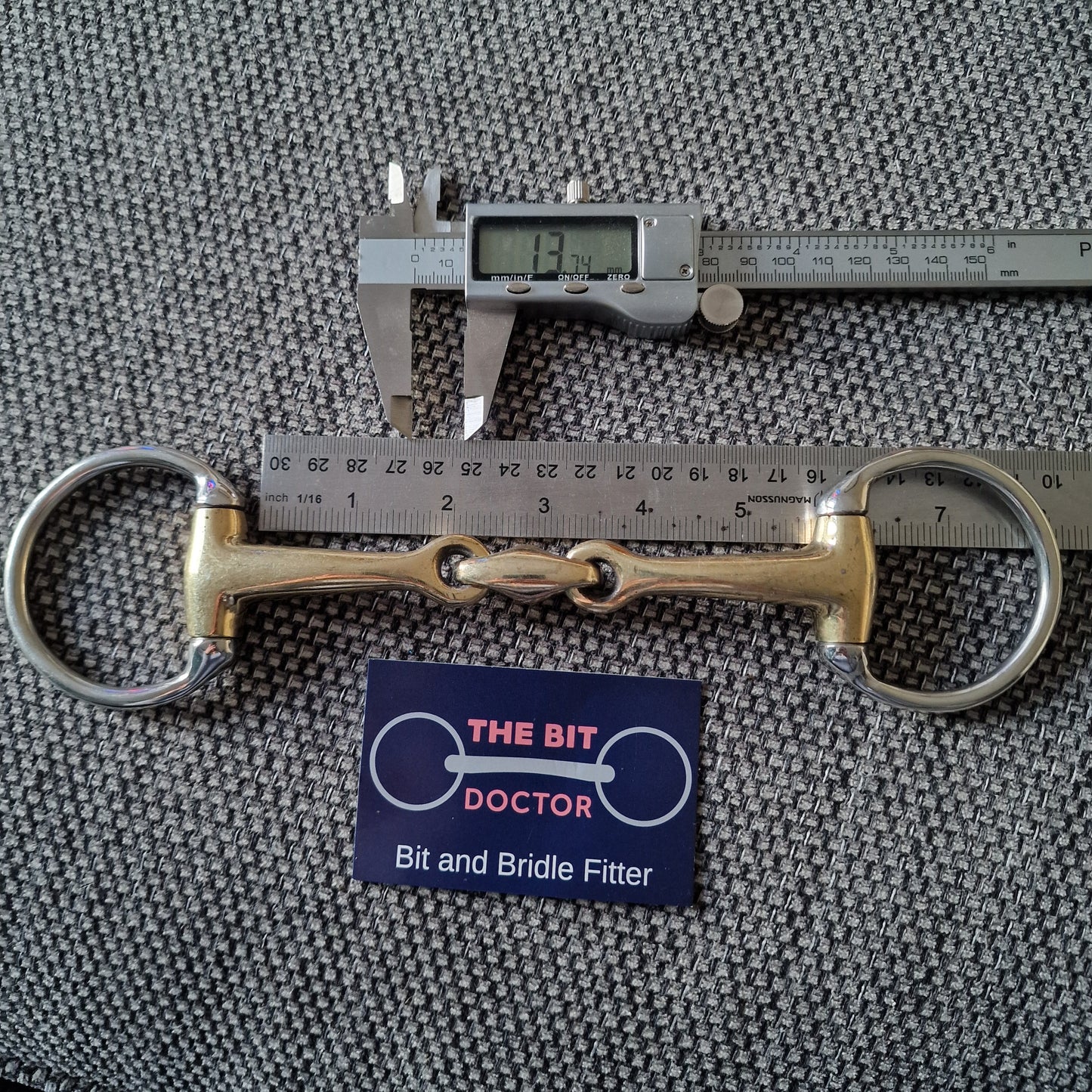 5.5" eggbutt bradoon copper lozenge snaffle bit B770