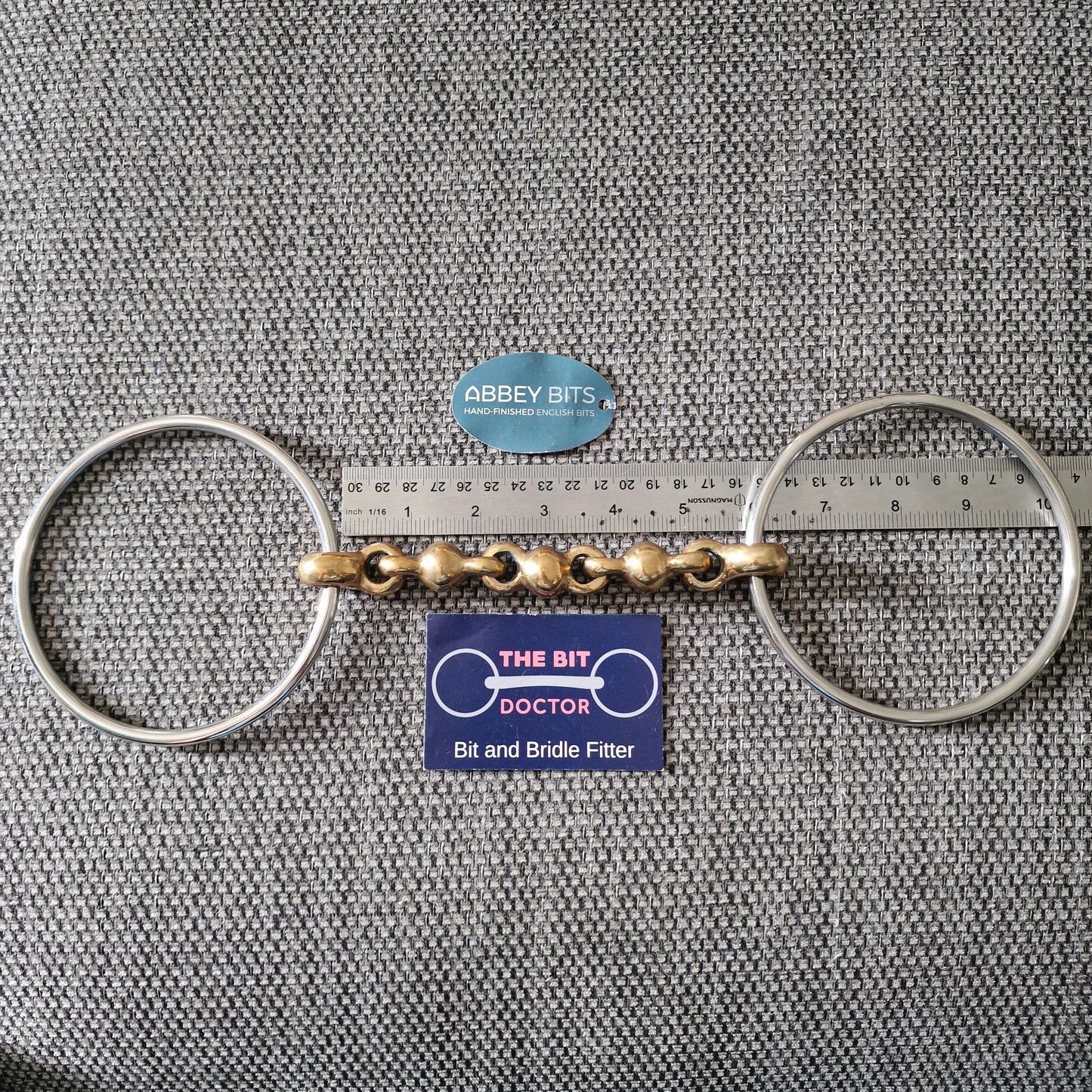 5.75" new abbey custom copper waterford XL loose ring snaffle bit B674