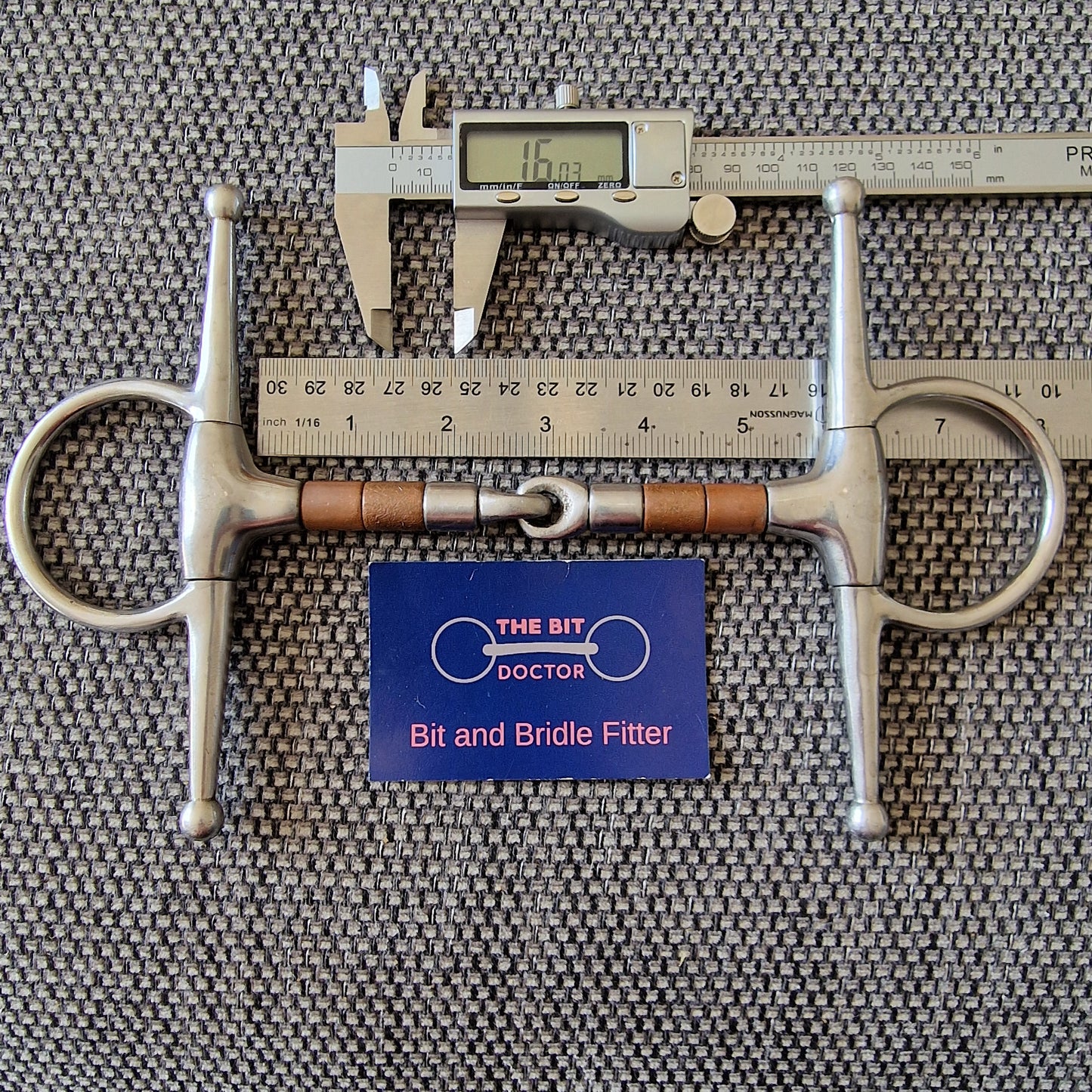 5.5" Full cheek copper roller jointed snaffle bit B771