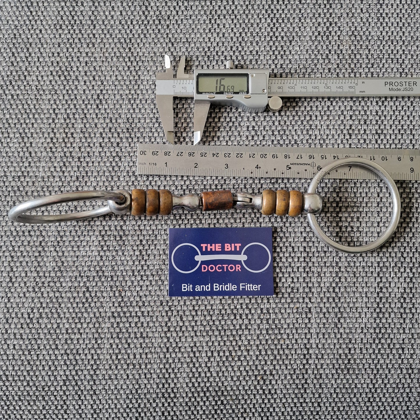 5.75" Pessoa Magic System copper cherry roller hinged joint loose ring snaffle bit B1641