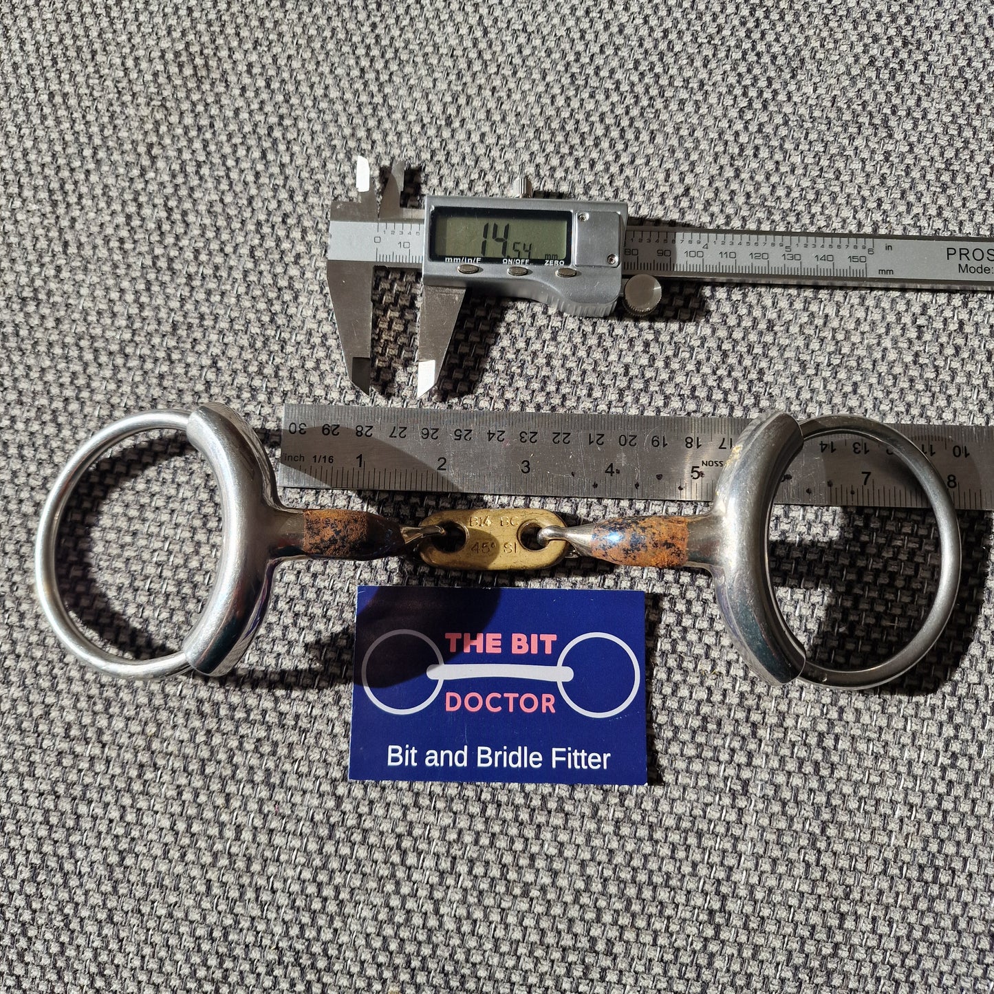 5" 130mm bombers bc45 control plate loose ring sleeve / tube snaffle bit B1243
