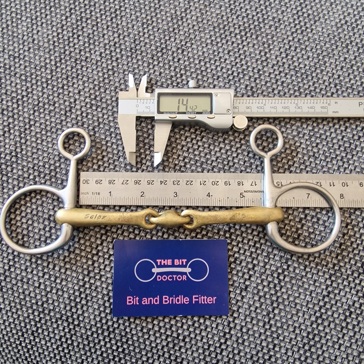 5.5" neue schule transangle lozenge hanging cheek snaffle bit B457