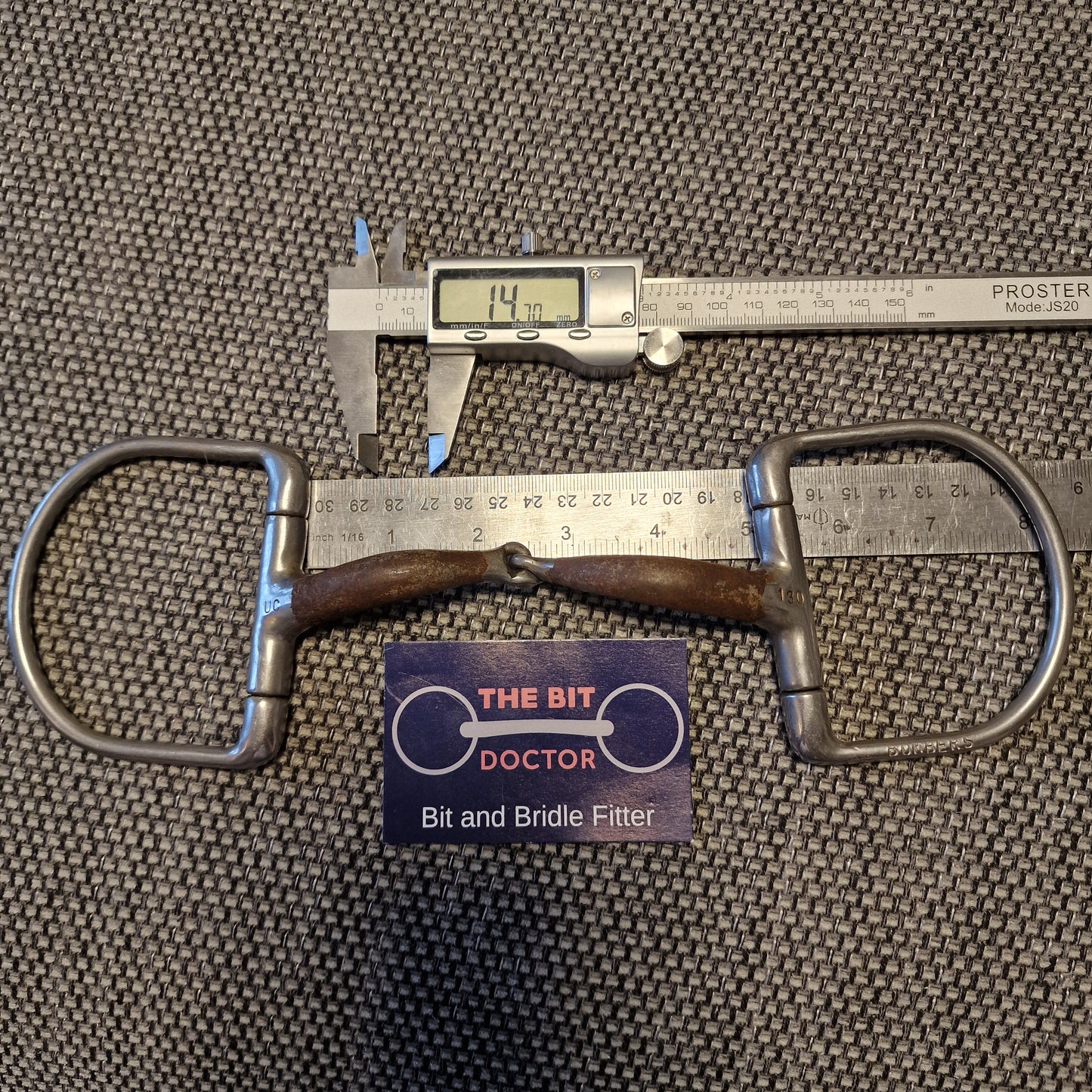 5" 130mm bombers ultra comfy lock up d-ring snaffle Bit B1571