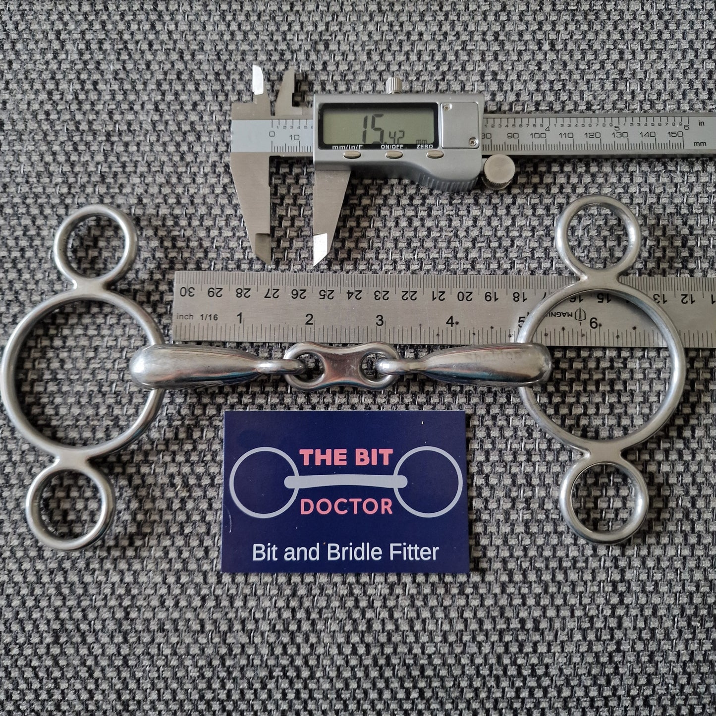 4.75" neat small french link 2 ring universal gag bit B200