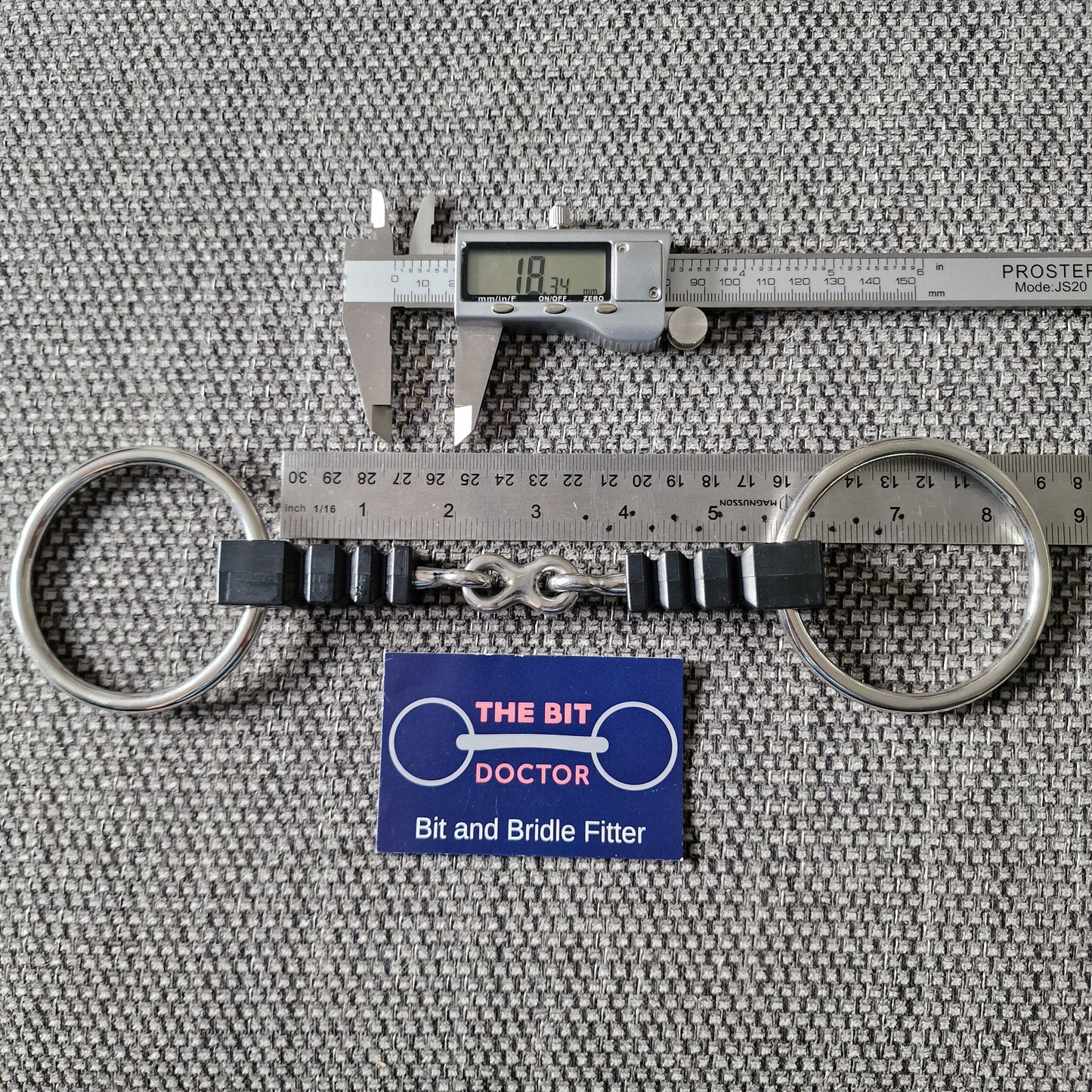 5.5" nylon square rippled french link loose ring snaffle Bit B1356