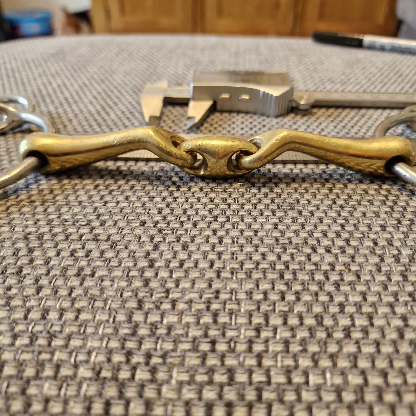 5.5" anatomical copper lozenge 2.5 ring universal gag bit B1202