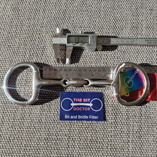 5.25" new eldonian centre revolver lozenge eggbutt snaffle bit B613