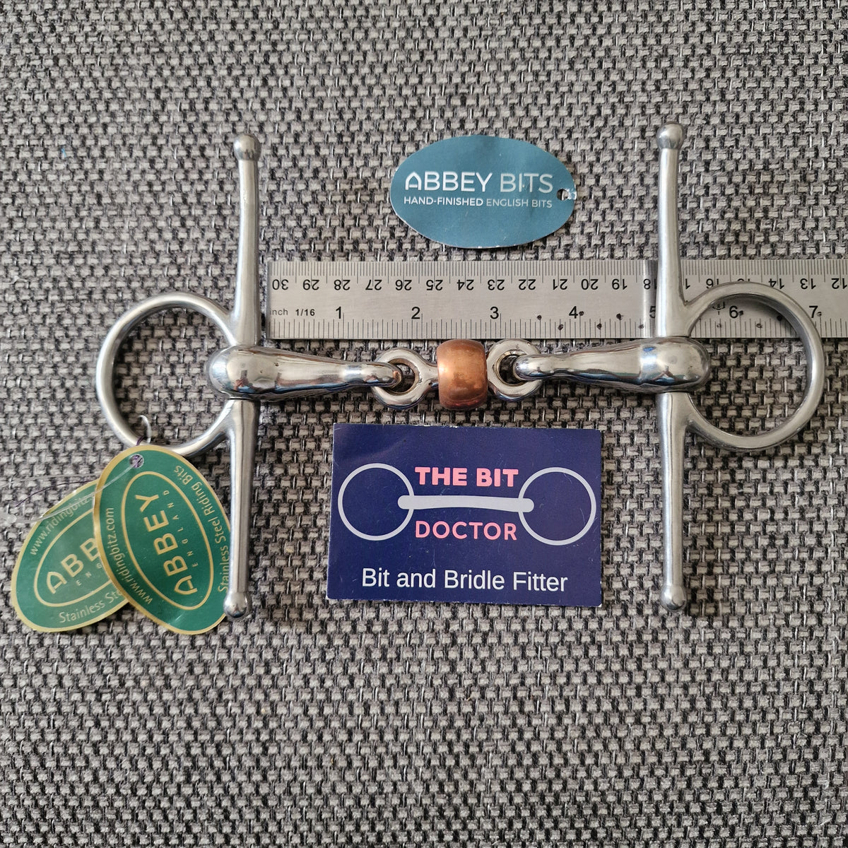 4.75" new abbey custom copper roller full cheek snaffle Bit B1716