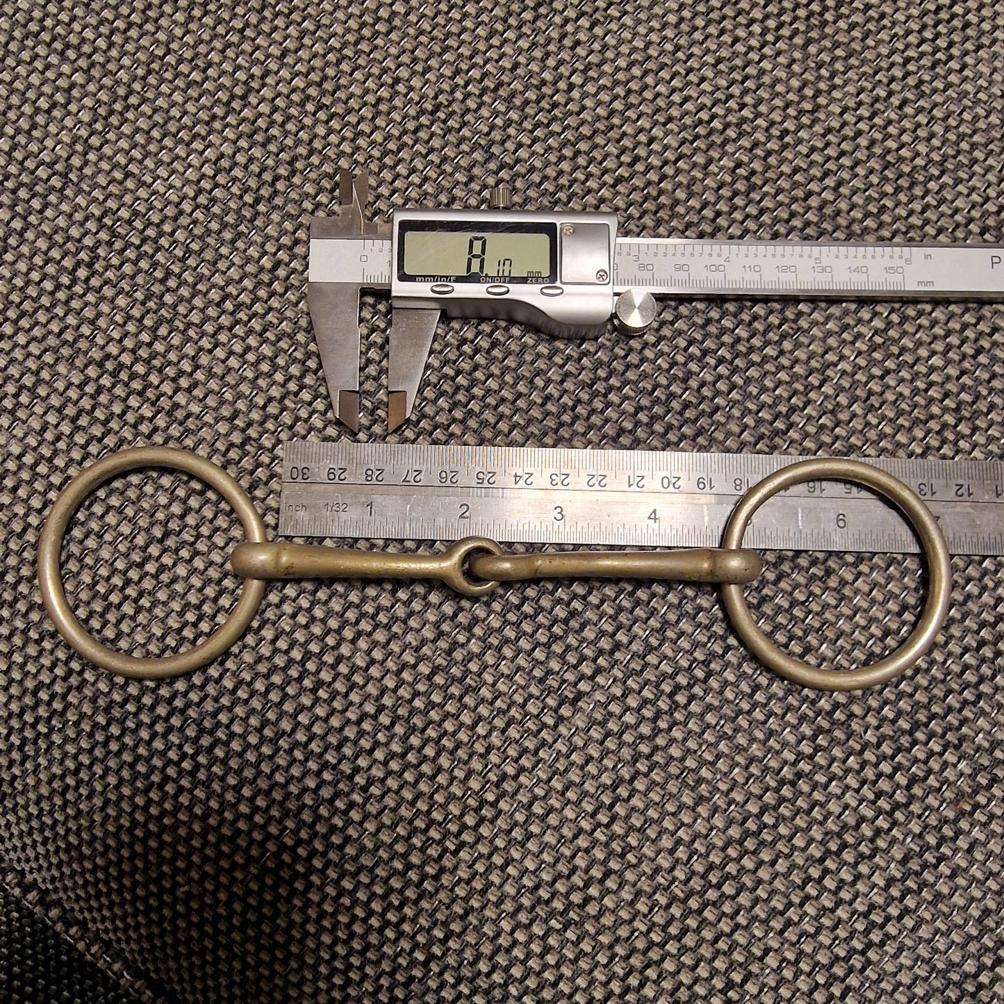 4.5" nickel thin loose ring bradoon snaffle bit B108