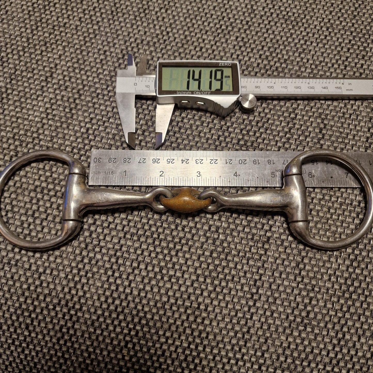 5" eggbutt copper Lozenge bradoon Snaffle bit B757