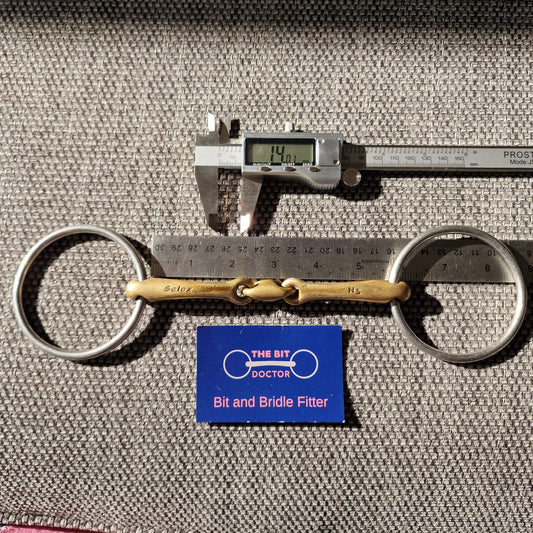 5.5" 14mm neue schule tranz angle lozenge loose ring snaffle bit B566
