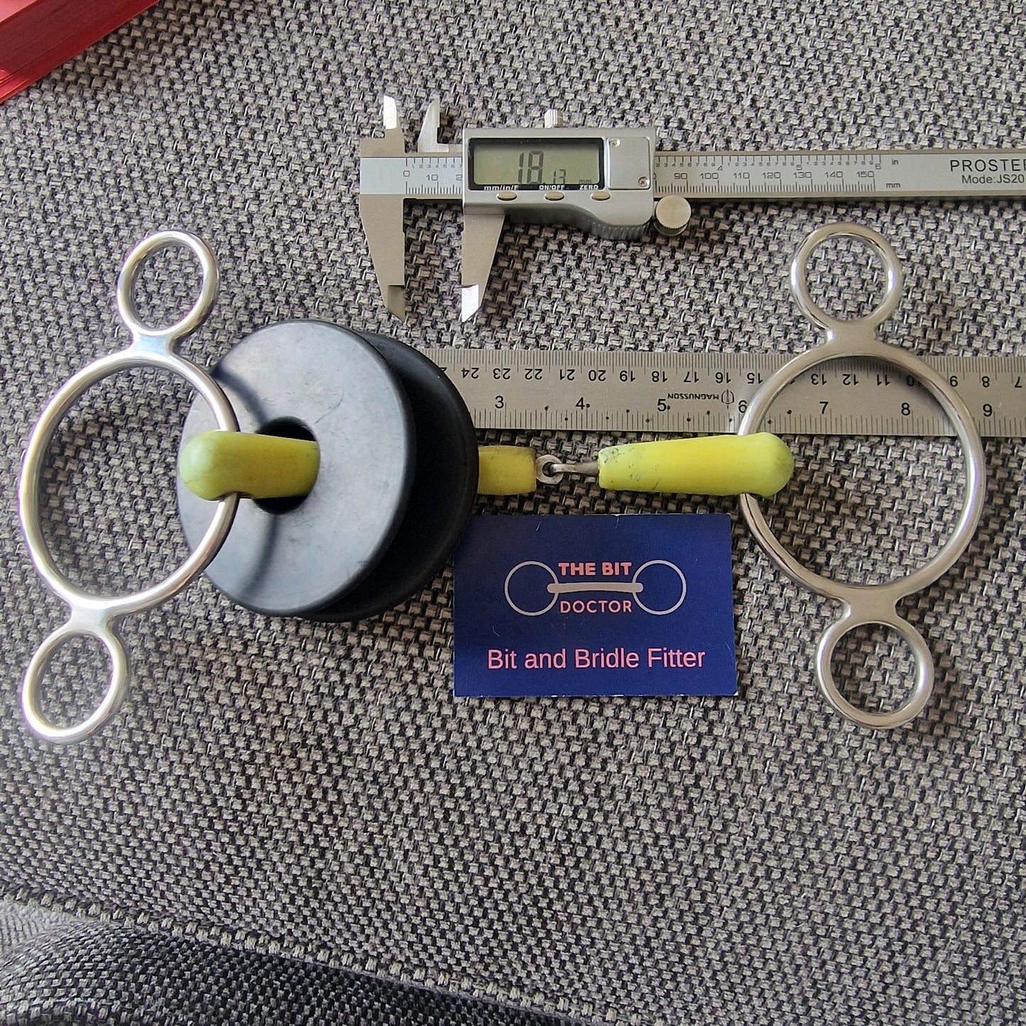 5.75" happy mouth style lozenge 2-ring universal gag bit B245
