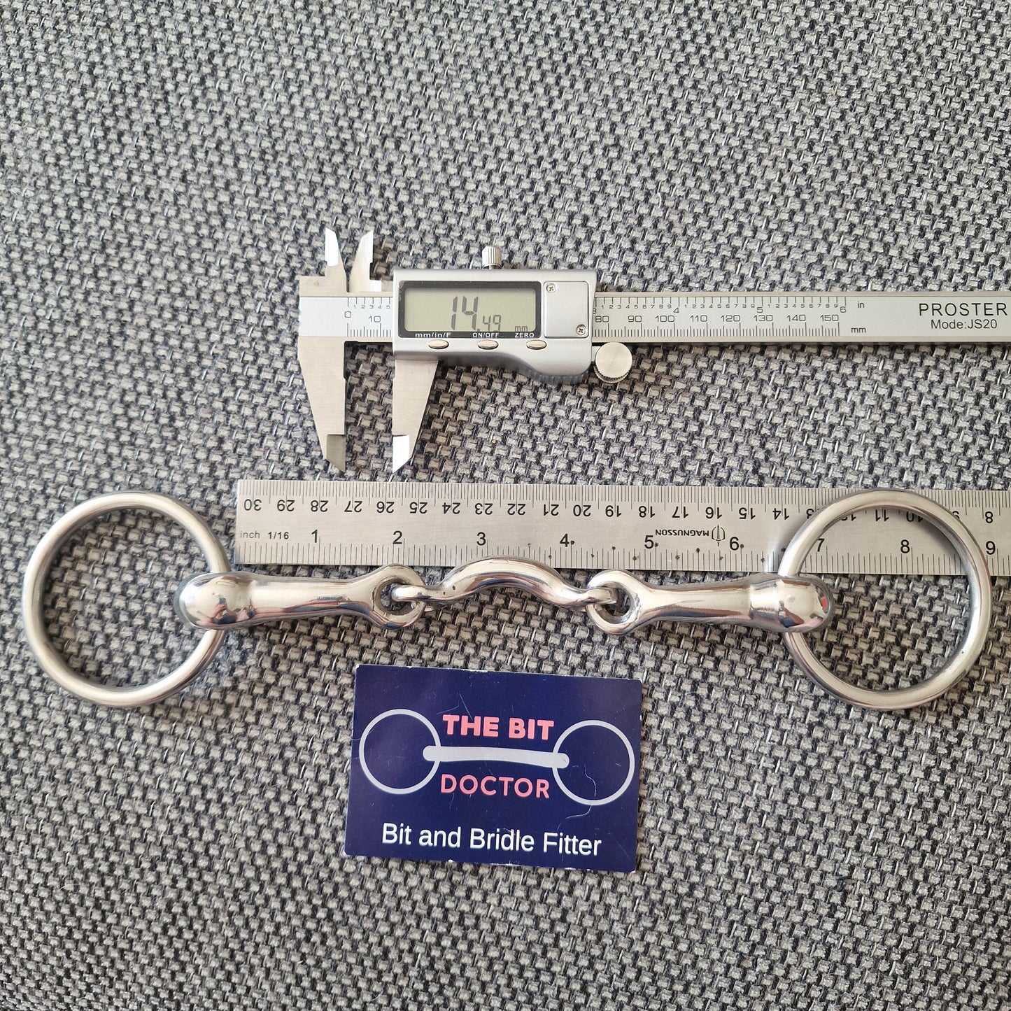 6.25" abbey custom half moon ported loose ring bradoon snaffle Bit B1718