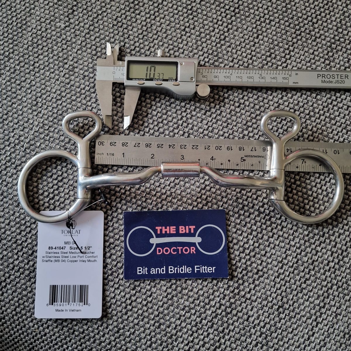 5.5" myler mb04 low port comfort barrel hanging cheek snaffle Bit B1572