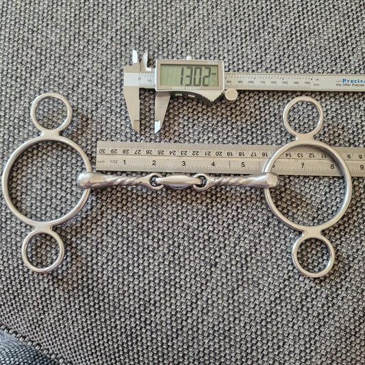 5.5" Abbey fylde? twisted lozenge 2-ring universal gag bit B625