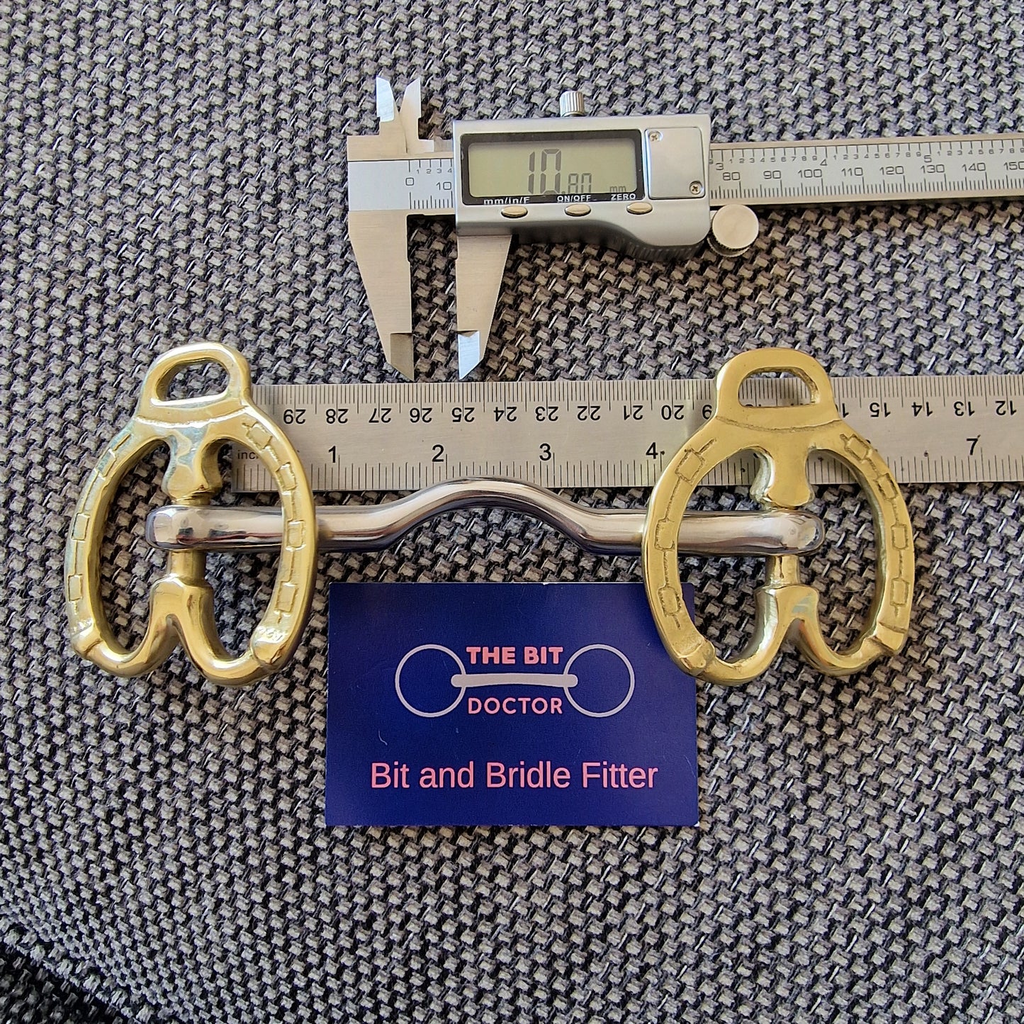 4.75" custom made magic cambridge port stallion inhand snaffle bit B23