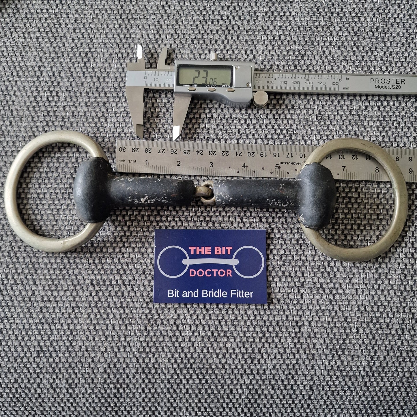 5.5" vintage nickel rubber jointed eggbutt snaffle bit B493