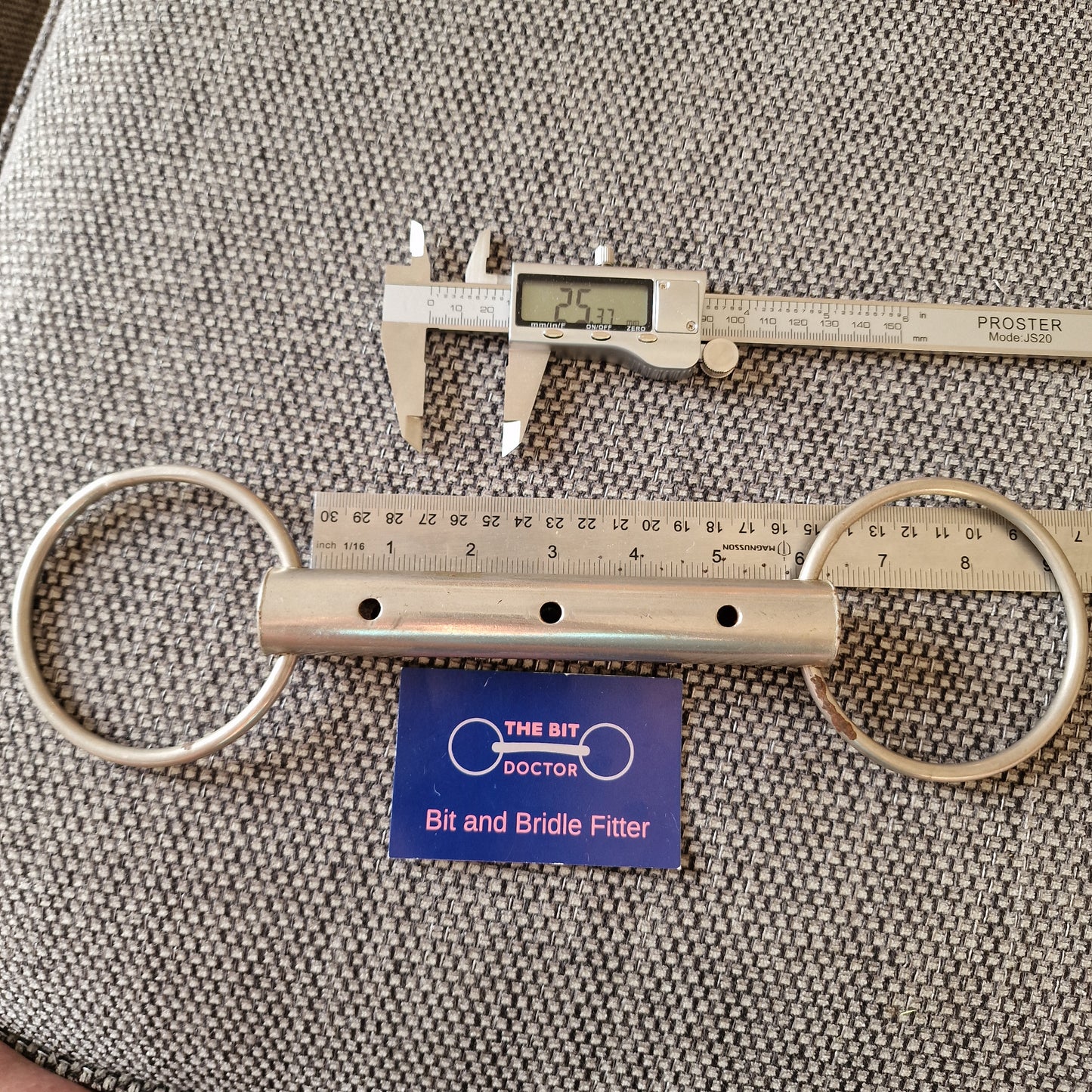 5.75" vintage brass anti-wind sucking flute loose ring bit B123