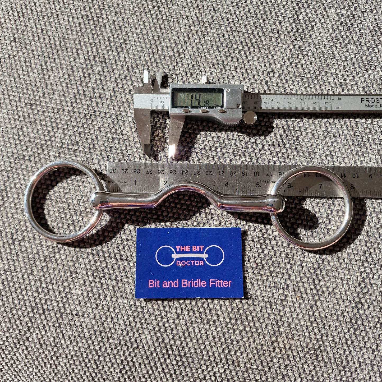 5.25" custom made magic cambridge port loose ring snaffle bit B1143