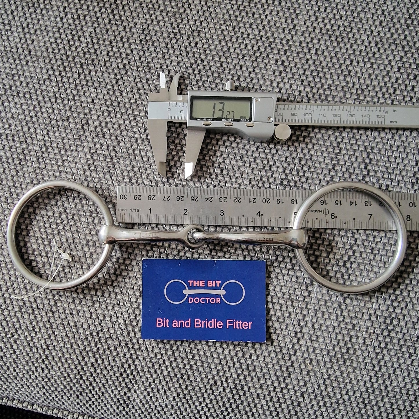 4.5" curved anatomical jointed loose ring snaffle Bit B1425