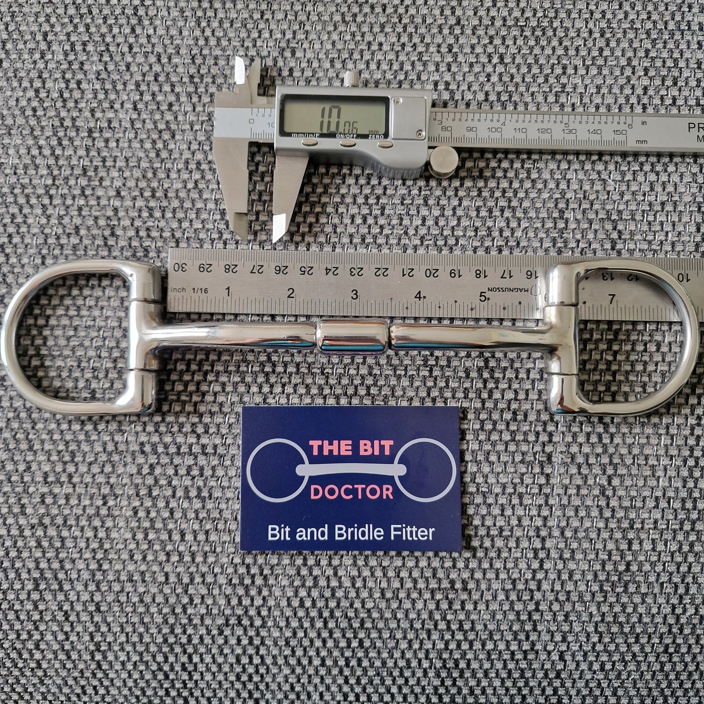 5.75" custom myler mb32 mullen barrel D- ring Snaffle Bit B907