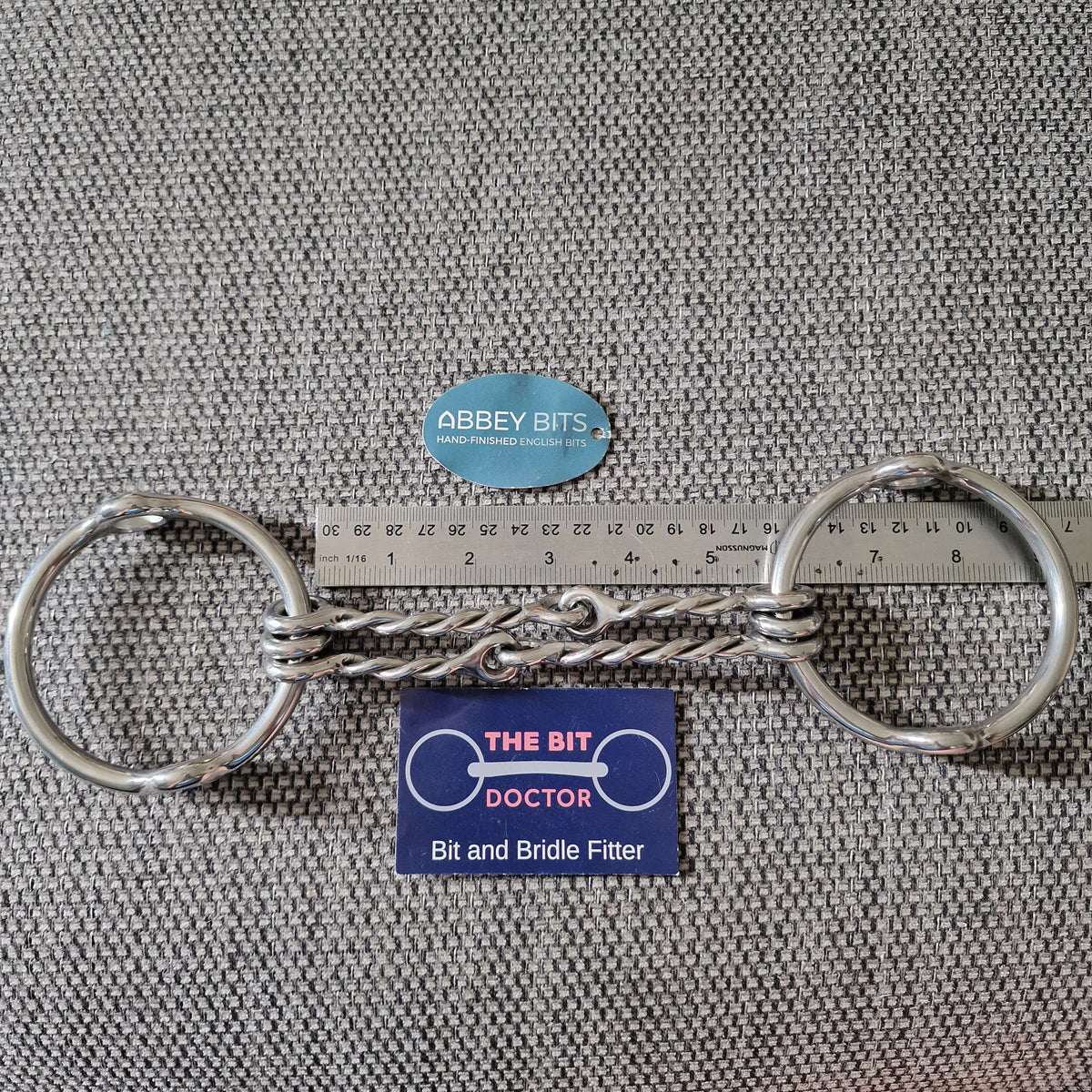 5.5" new abbey custom twisted wire w-mouth barrie balding gag bit B872
