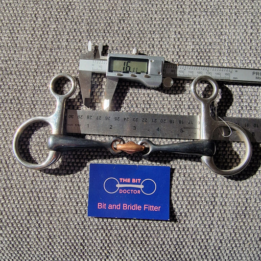 5.5" sweet iron copper lozenge hanging cheek snaffle bit B1056