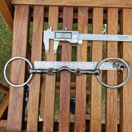 6" sweet iron half moon ported loose ring snaffle port bit B595