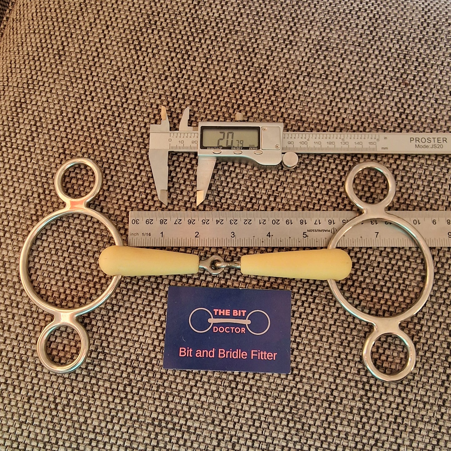 5.5" happy mouth jointed 2-ring universal gag Bit B1486