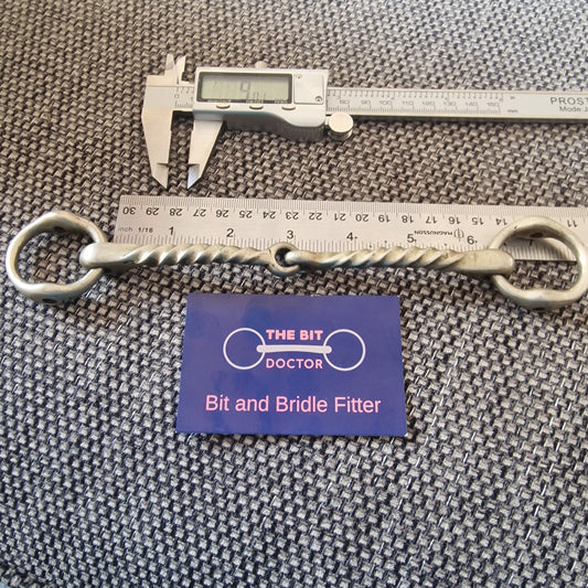 6" nickel twisted over-check / bradoon gag Bit B996