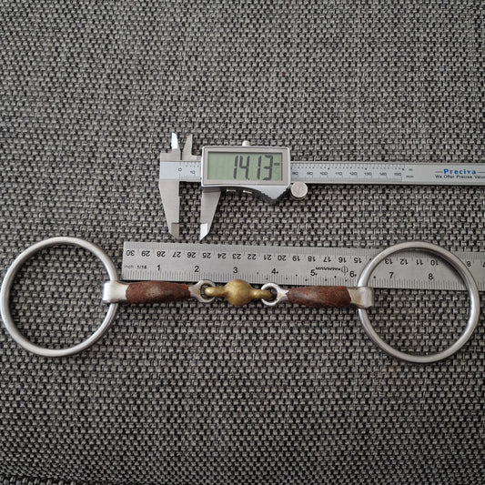 6" copper sweet iron lozenge loose ring snaffle bit B643