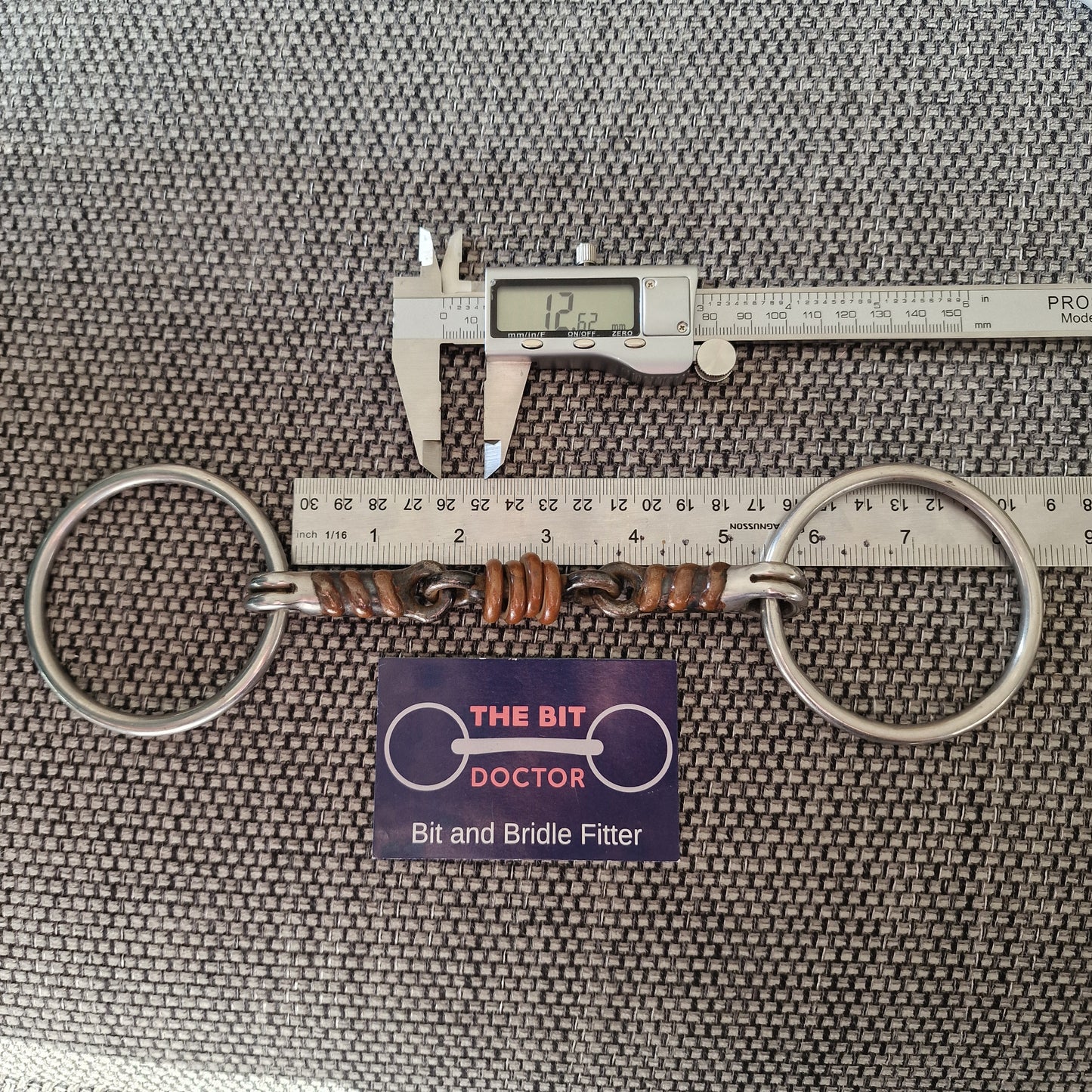5.25" tom thumb scrob sweet iron copper roller loose ring snaffle Bit B1620